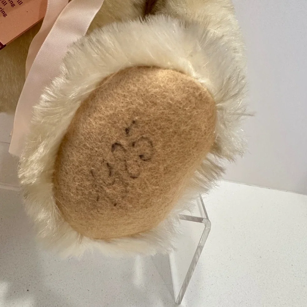 Steiff Ophelia Teddy Bear SIGNED Cream Mohair Lace Collar Vintage German Plush